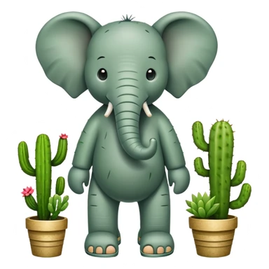 Elefante cactus con sandalias sticker