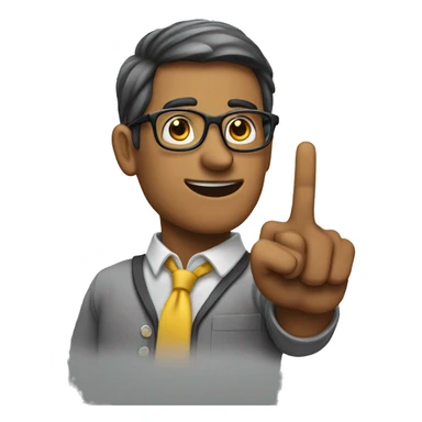 nerd holding up s pointer finger  sticker