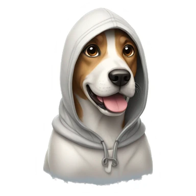 Dog wearing a hood ￼ sticker