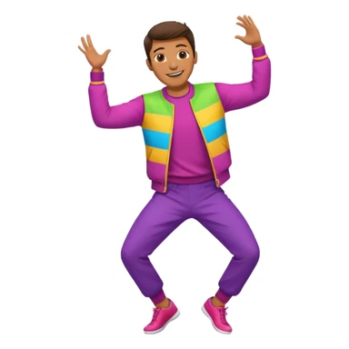 create a person emoji of Barcavibe is the superpower name Brings energy, momentum, and structure more fun and dancing more coloful male sticker