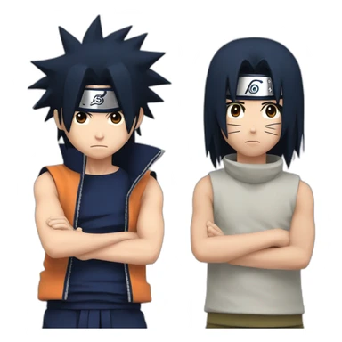 Naruto qui embrasse Sasuke sticker
