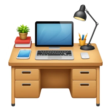 an empty desk from top to bottom sticker