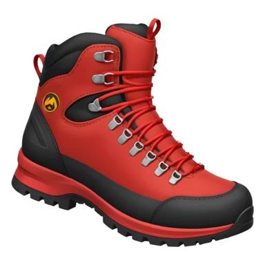 zapatilla de trekking con detalles en rojo sticker