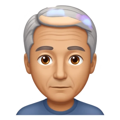 Illustrated emoji of a middle aged man with receding grey hair and brown eyes sticker