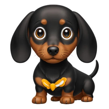 Black miniature Daschund  sticker