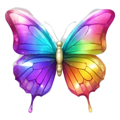 One Shiny-Colorful-Iridescent-Sparkle-Rainbow-Gradient-Crystal-Gem-Butterfly-Crystal-Fly sticker