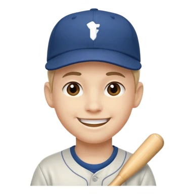 baseball hatted boy sticker