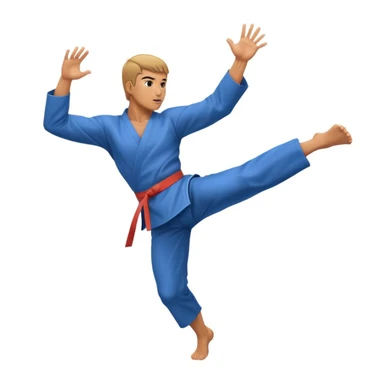 Karate kick in mid air sticker