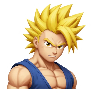 super saiyan with spiky yellow hair sticker