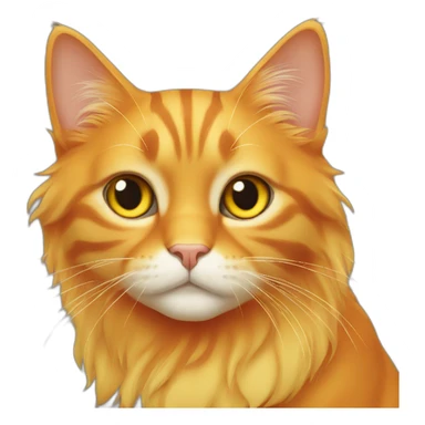 orange and yellow cat with long hair sticker