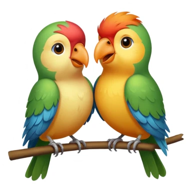 A beautiful love birds singing sticker
