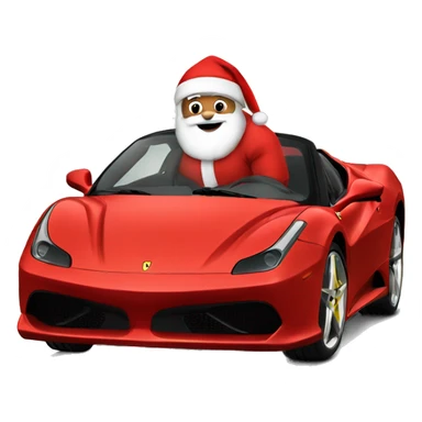 Santa in a Ferrari  sticker