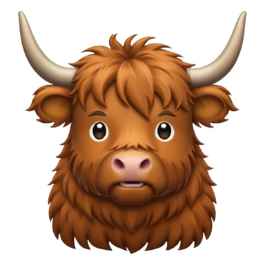 highland cow emoji outline sticker