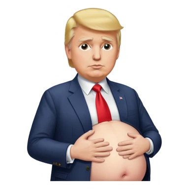 pregnant donald trump rubbing his belly sticker