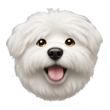 white fluffy dog meatball nose face  sticker