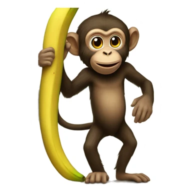 Monkey puts banana upstairs l sticker
