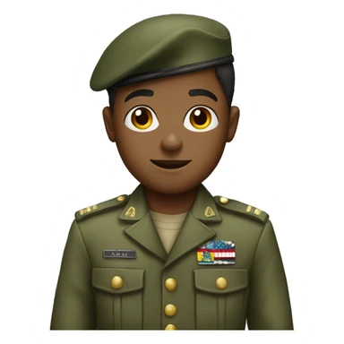 a boy in a military uniform sticker