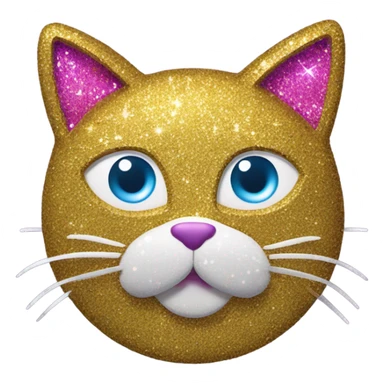 a cat made of glitter glue sticker