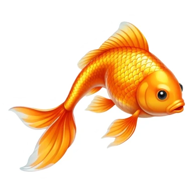 Goldfish with orange body and flowing tail sticker