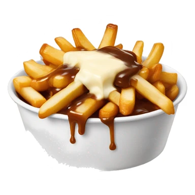 “Quebec poutine with crispy fries, melted white cheese curds, and rich brown gravy.” sticker