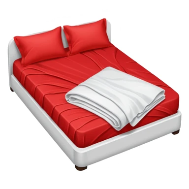 Bed with red sheets with and white liquid spilled on it and tossed sheets   sticker