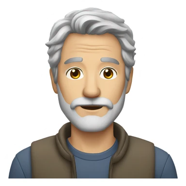 middle aged man grey hair grey beard sticker