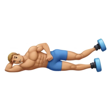 buff guy lying lats down on foam-roller sticker