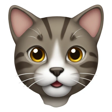 brown/greyish cat with white under his mouth sticker