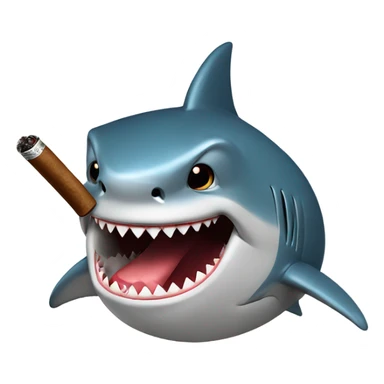 A shark smoking a cigar sticker