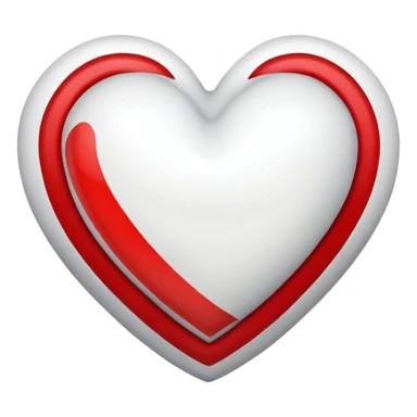 Corazón blanco con banda roja sticker