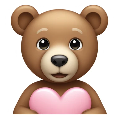 Teddy bear with light pink heart  sticker
