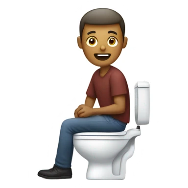 Man in a toilet in a classroom  sticker