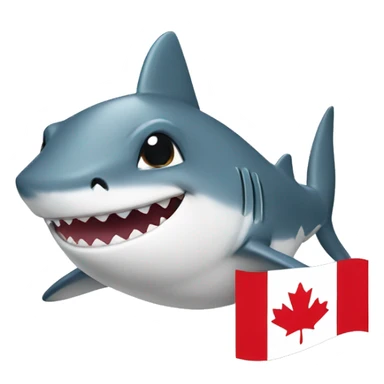 Baby shark with Canada flag sticker