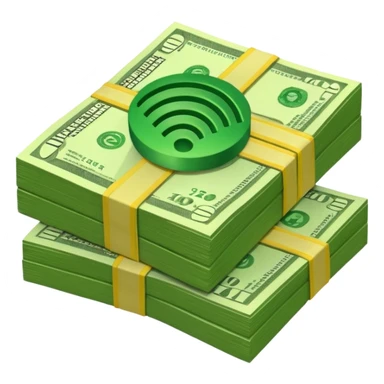 wifi money bill stack sticker
