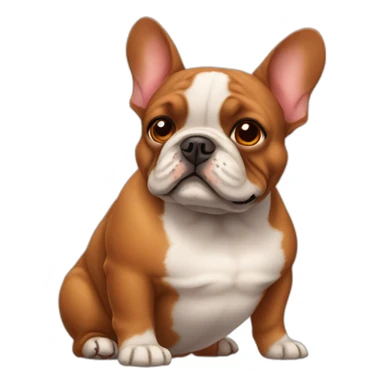 Red fat french bulldog old sticker