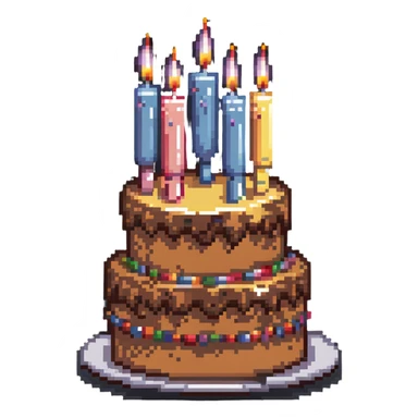 birthday cake with candles sticker