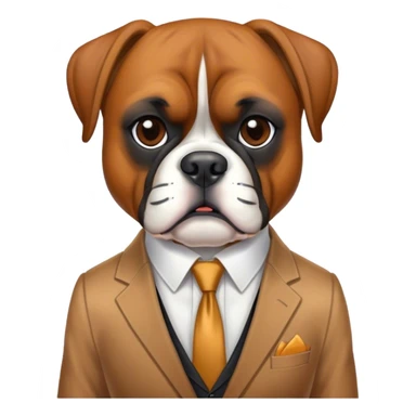 Boxer dog in a suit sticker