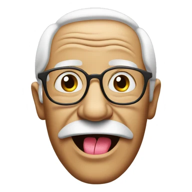 Grand father with chewing-gum  sticker