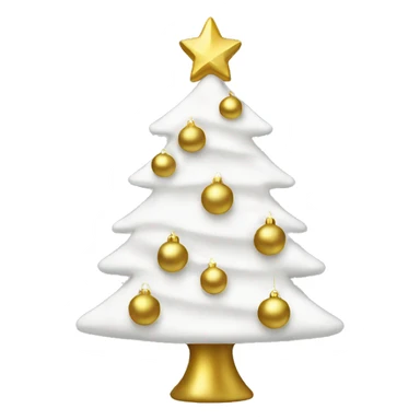 white Christmas tree with gold decorations sticker