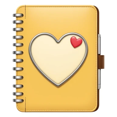 cute agenda , butter yellow/gold/brown themed with maybe a little heart on it. its paper in it and rings at the top of it where the paper is on sticker
