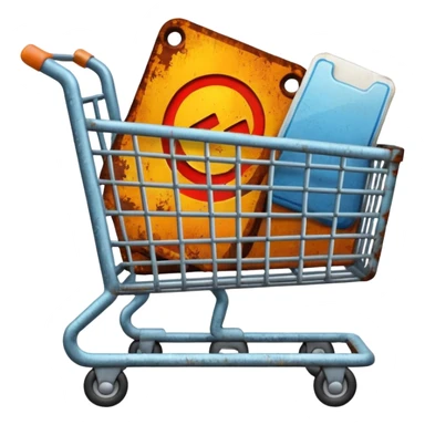 shopping cart vintage like a sticker sticker