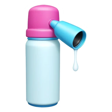 cute toy foam spray can object icon, colorful plastic can, oversized cap, foam coming out, 3D cartoon, mobile game icon style, clean background, no text, no watermark
 sticker