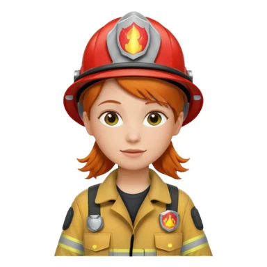 girl fireman with ginger hair sticker