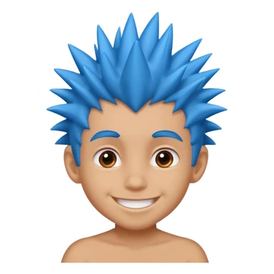 blue spiky haired kid  sticker