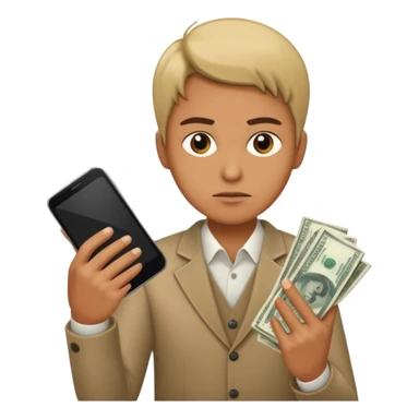 Mafia holding money and phone sticker