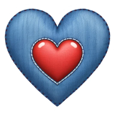 Denim heart sticker