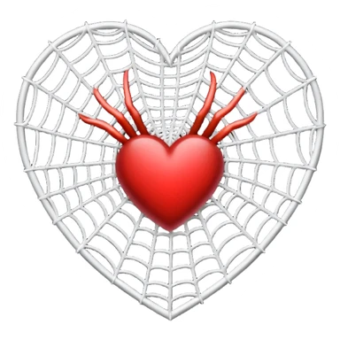 An heart emoji made up of SPIDER web without SPIDER sticker