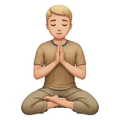 a white man kneeling on knees with hands in prayer  sticker