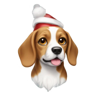 dog beagle with papillon cristmas sticker