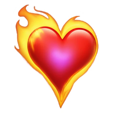 red heart with flame sticker